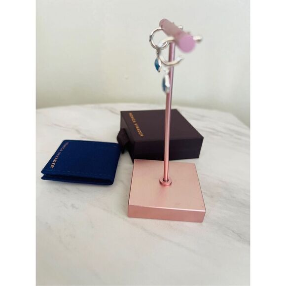 Monica Vinader Sterling Silver Siren Mini Kyanite Nugget Huggie‎ Earrings, NWT - Picture 14 of 16